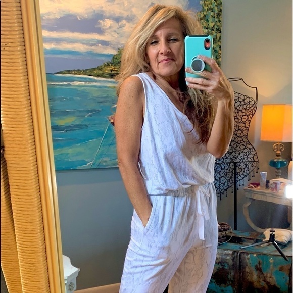 NWT,Daily Ritual,ULTRA Soft Jumpsuit/Romper, Elastic Waist with Tie, Sleeveless - Picture 3 of 16